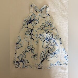 GAP White Dress with Blue Floral Print